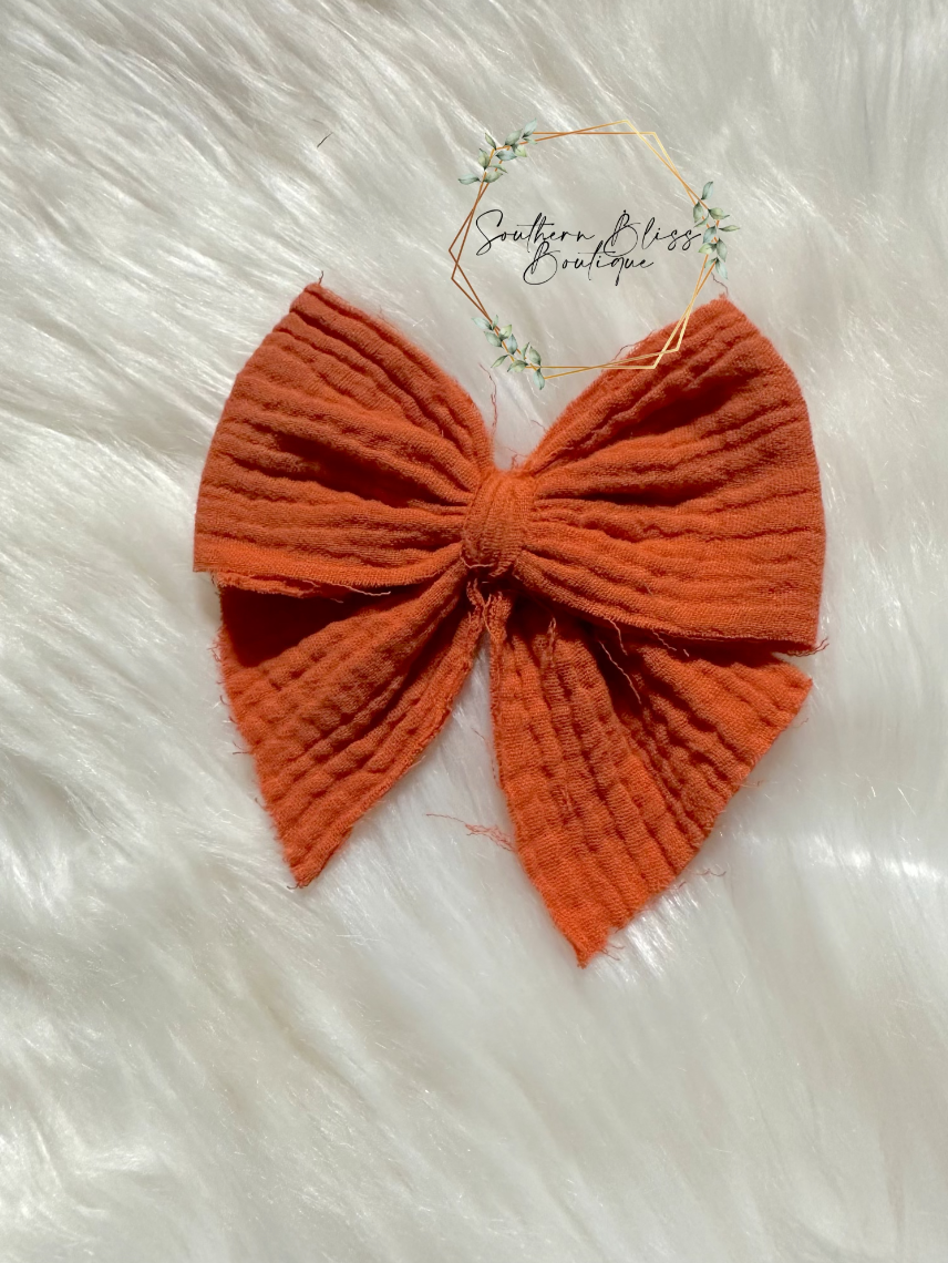 Orange Sailor Bow