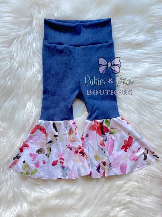 Floral Denim Bells